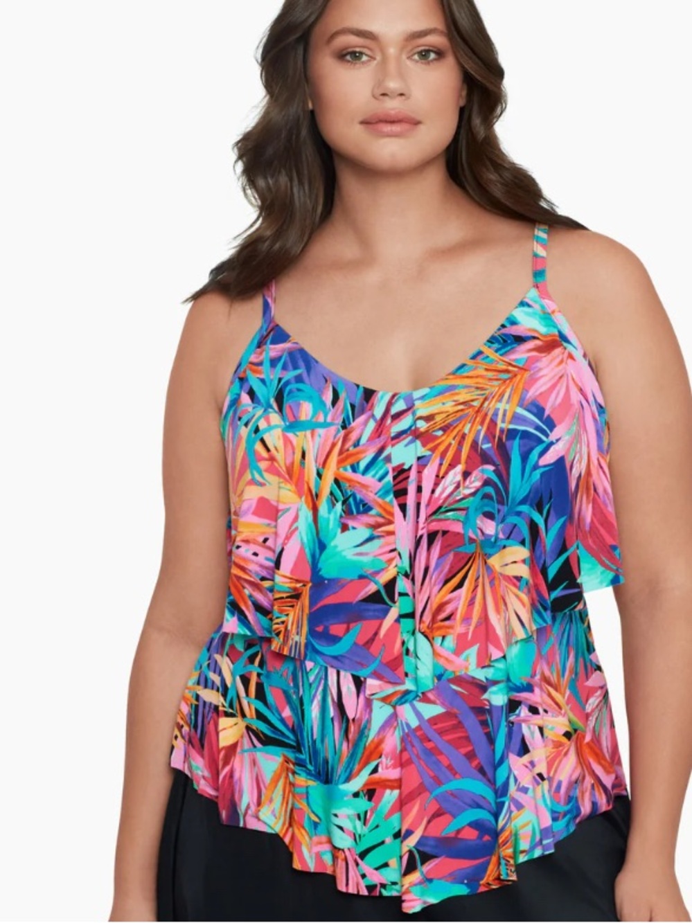 Ronnie Tankini Top - Layered Jungle Trimshaper